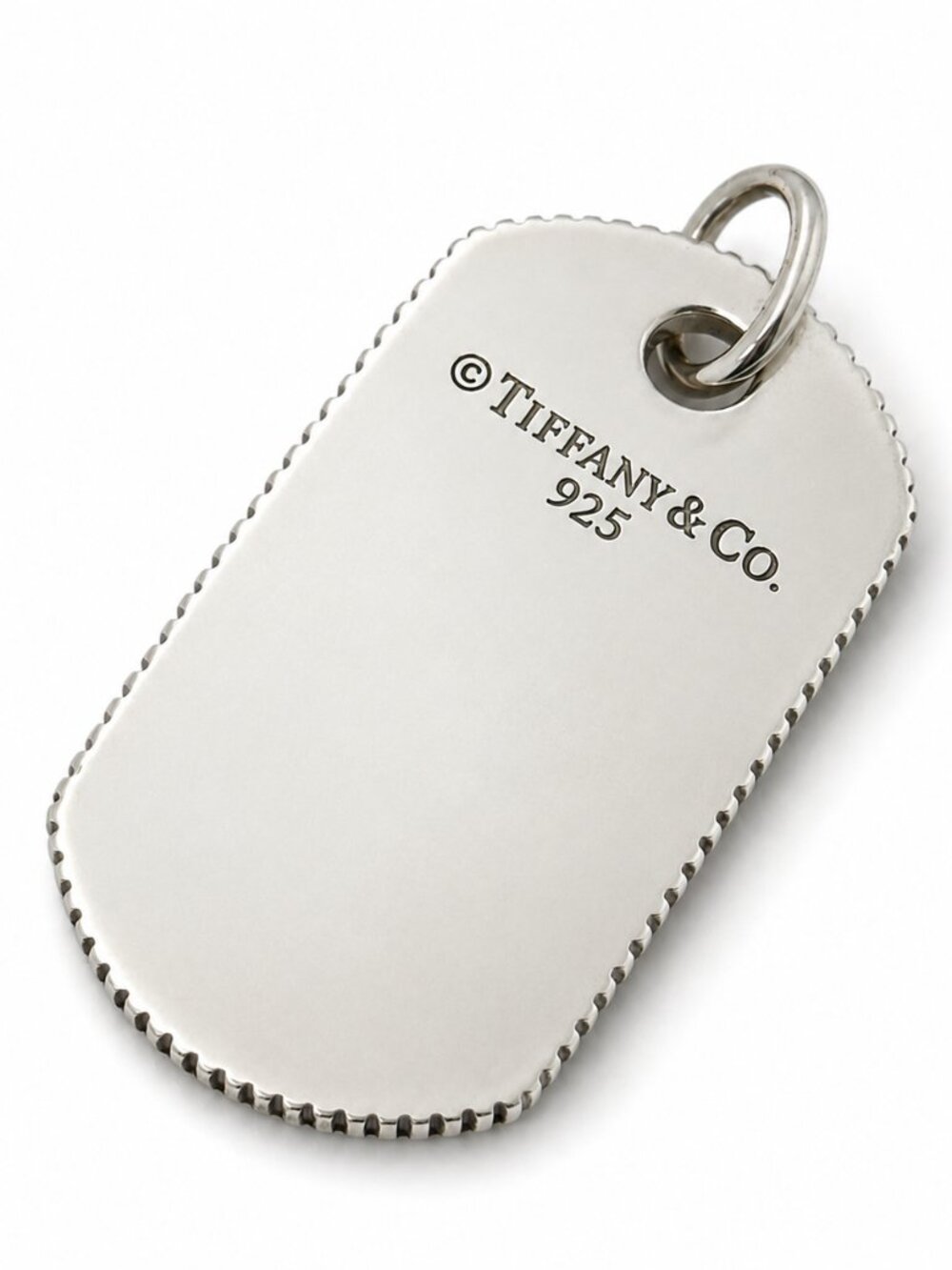 Tiffany & Co Mens Coin Edge ID Dog Tag Pendant